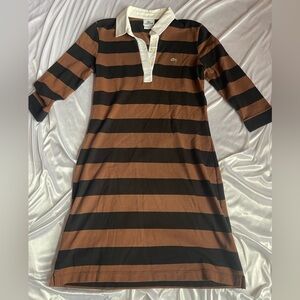 Lacoste Striped Dress Size 38 Brown and black